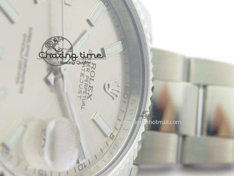 Datejust II 116334 SS 41mm Sliver Gray Dial Sticks Markers On SS Bracelet A3136