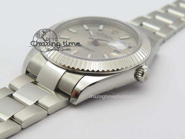 Datejust II 116334 SS 41mm Sliver Gray Dial Sticks Markers On SS Bracelet A3136
