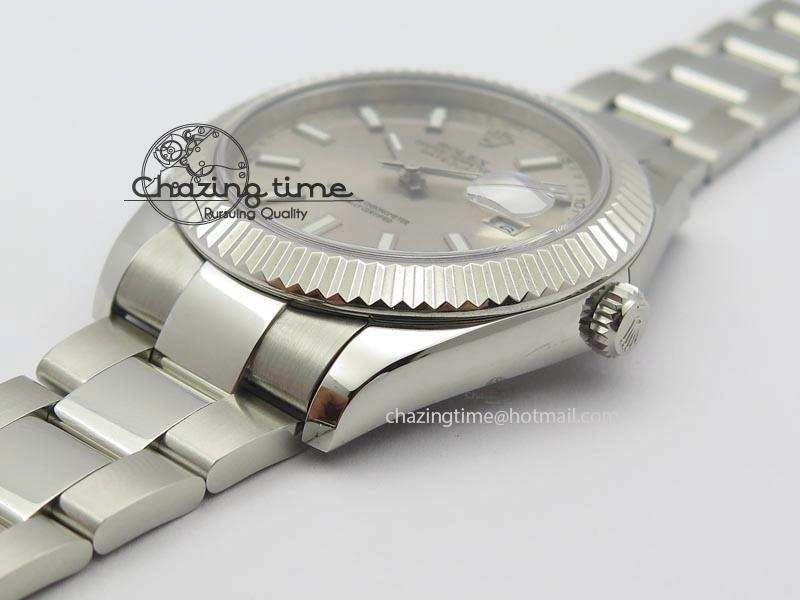 Datejust II 116334 SS 41mm Sliver Gray Dial Sticks Markers On SS Bracelet A3136