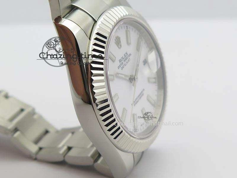 Datejust II 116334 SS 41mm White Dial Sticks Markers On SS Bracelet A3136