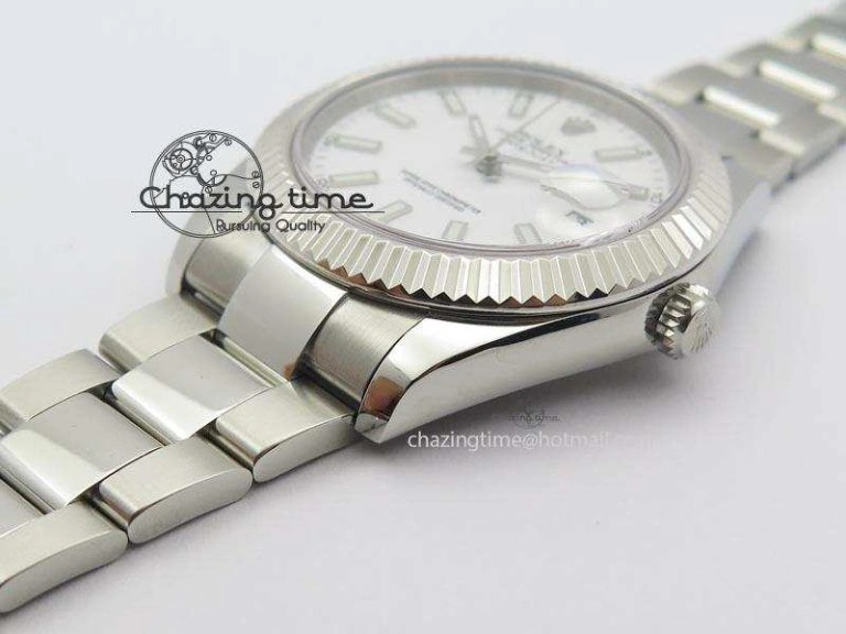Datejust II 116334 SS 41mm White Dial Sticks Markers On SS Bracelet A3136