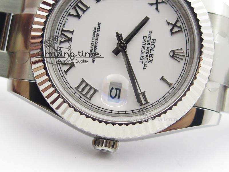 Datejust II 116334 SS 41mm White Roman Dial On SS Bracelet A3136