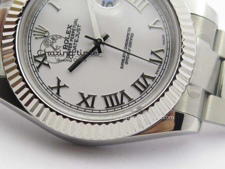 Datejust II 116334 SS 41mm White Roman Dial On SS Bracelet A3136