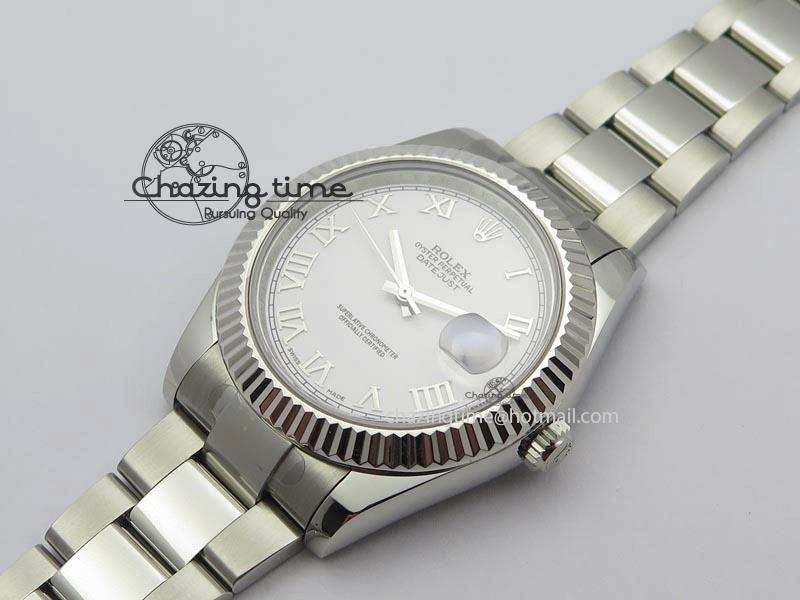 Datejust II 116334 SS 41mm White Roman Dial On SS Bracelet A3136