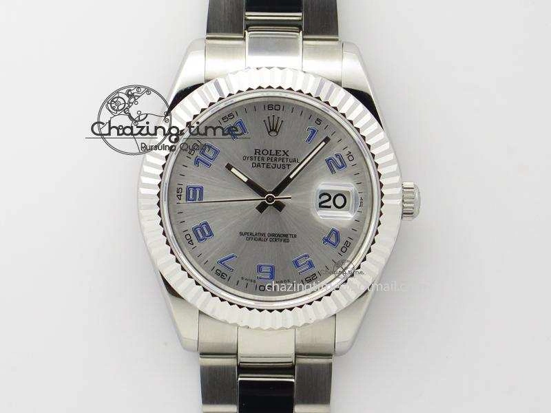 Datejust II Silver Dial Blue Numeral On SS Bracelet 41MM A2836