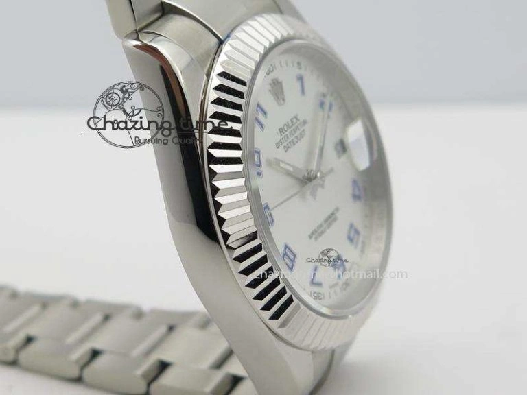 Datejust II Silver Dial Blue Numeral On SS Bracelet 41MM A2836