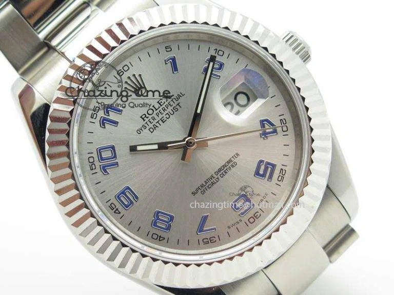 Datejust II Silver Dial Blue Numeral On SS Bracelet 41MM A2836
