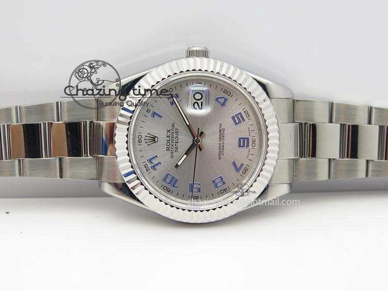 Datejust II Silver Dial Blue Numeral On SS Bracelet 41MM A2836