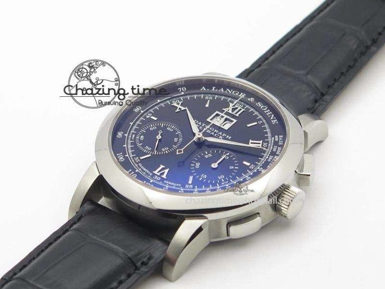 Datograph Flyback SS Black Dial On Black Leather Strap