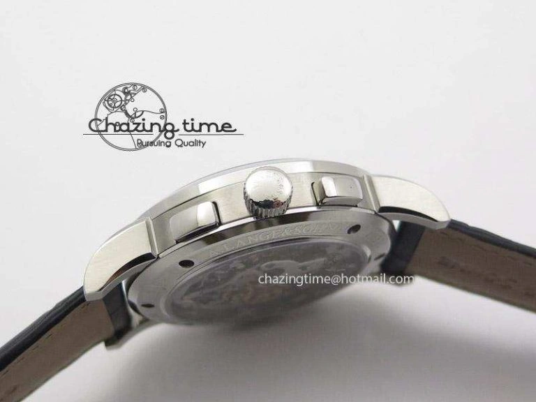Datograph Flyback SS Black Dial On Black Leather Strap
