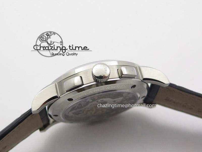 Datograph Flyback SS Black Dial On Black Leather Strap