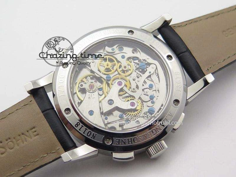 Datograph Flyback SS Black Dial On Black Leather Strap