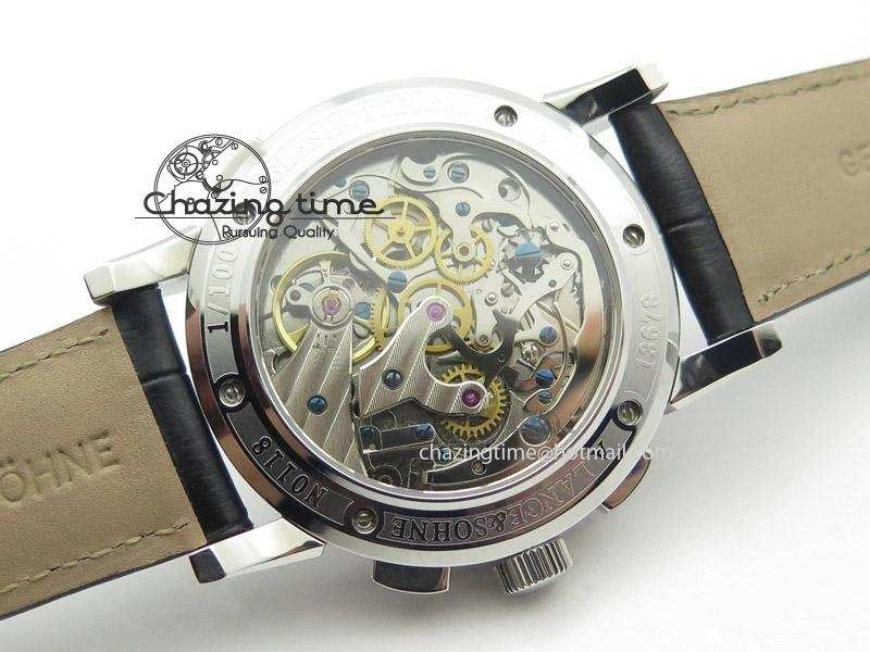 Datograph Flyback SS Black Dial On Black Leather Strap