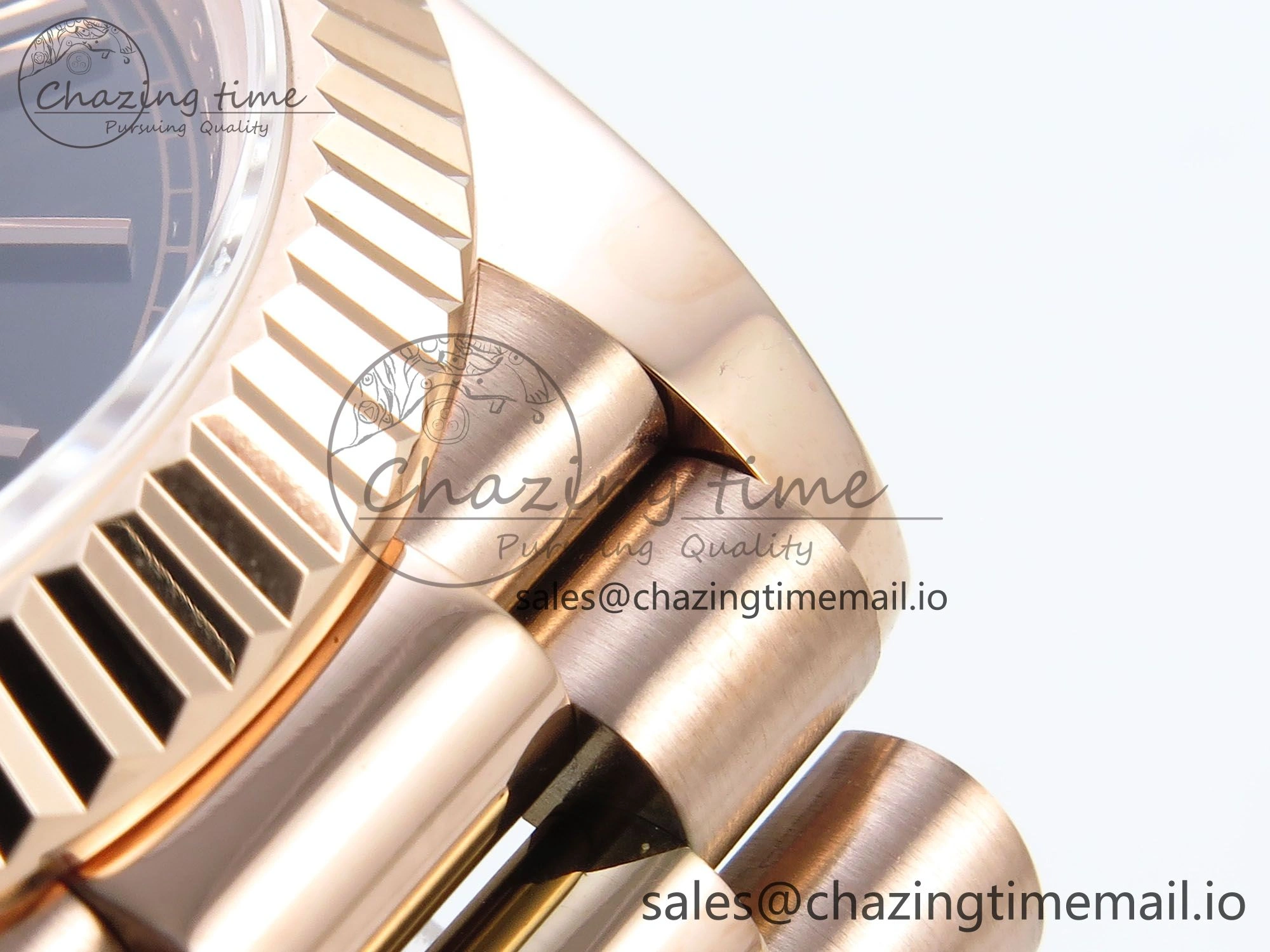 Day Date 128235 36mm RG KF 1:1 Best Edition Brown Roman Dial On President Bracelet A2836 (Gain Weight)