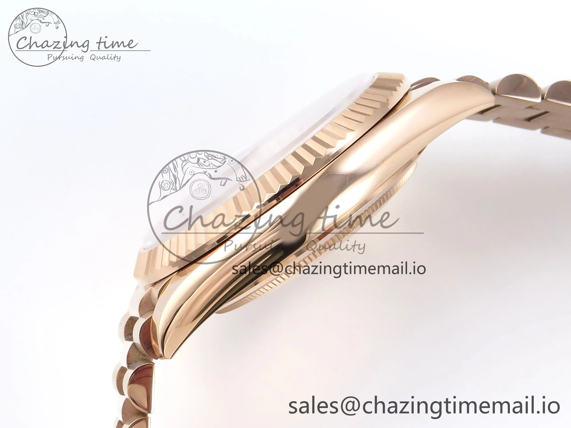 Day Date 128235 36mm RG KF 1:1 Best Edition Brown Roman Dial On President Bracelet A2836 (Gain Weight)