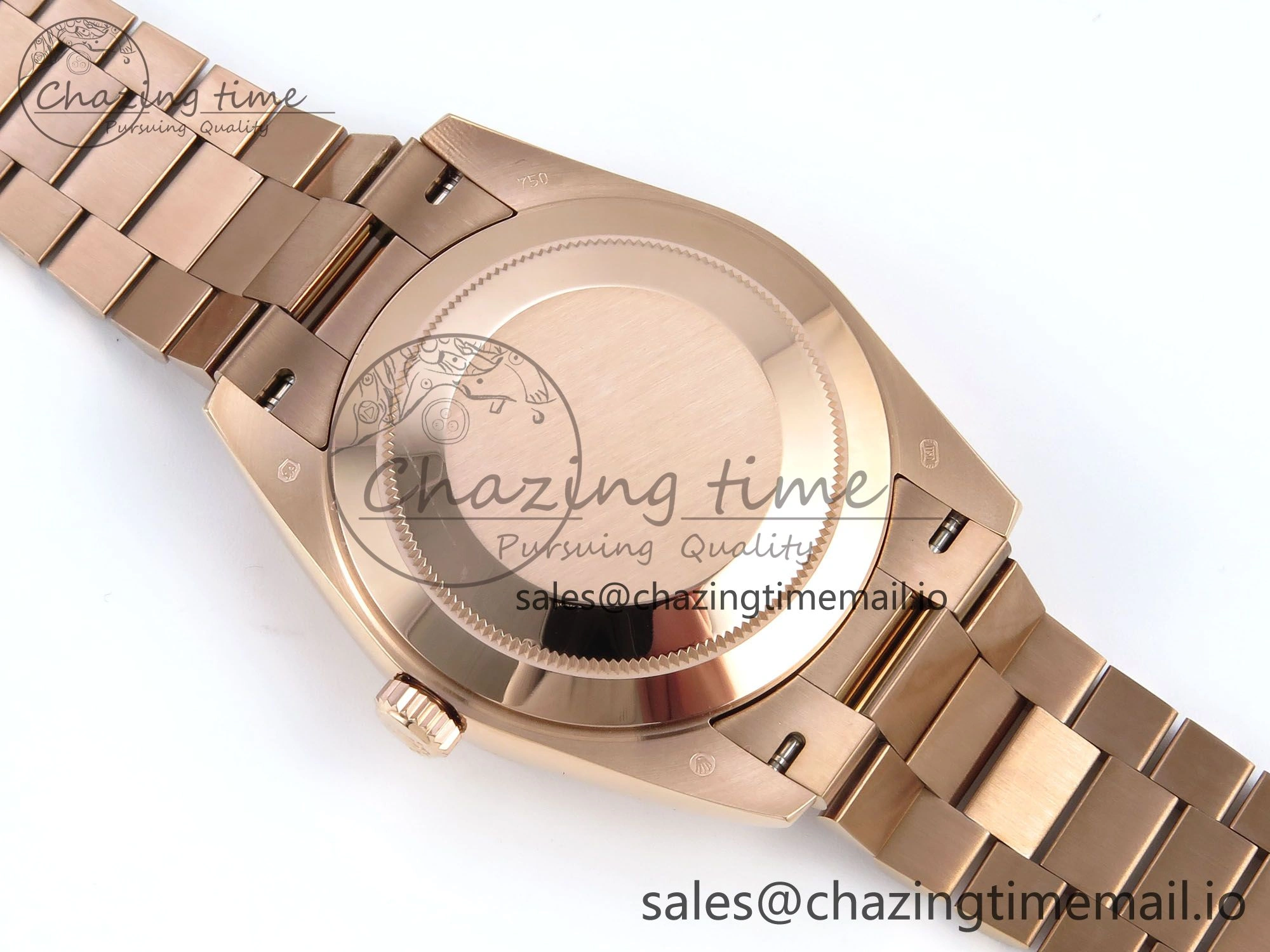 Day Date 128235 36mm RG KF 1:1 Best Edition Brown Roman Dial On President Bracelet A2836 (Gain Weight)