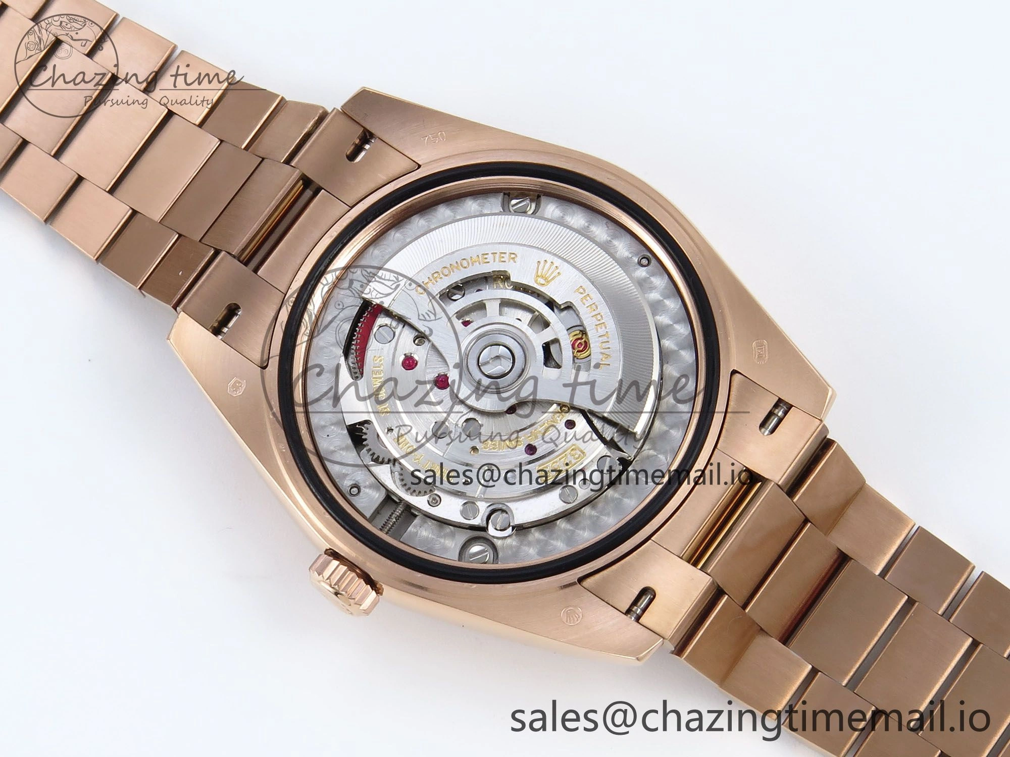 Day Date 128235 36mm RG KF 1:1 Best Edition Brown Roman Dial On President Bracelet A2836 (Gain Weight)