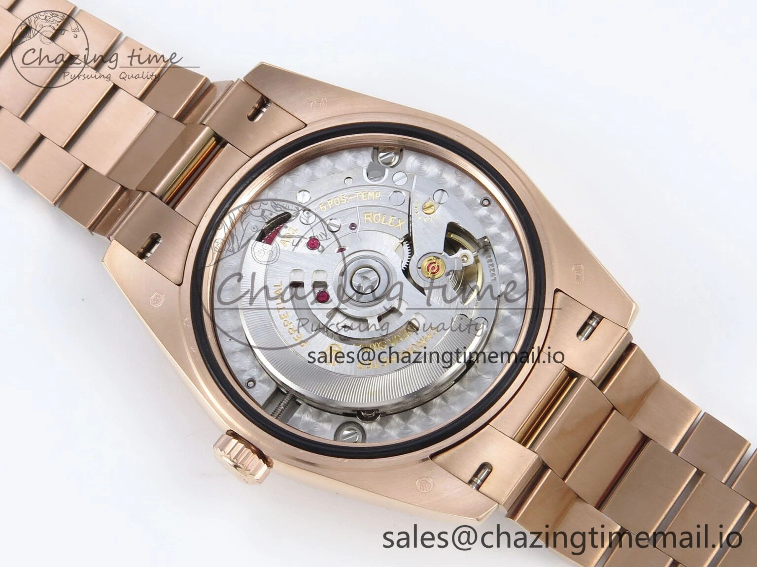 Day Date 128235 36mm RG KF 1:1 Best Edition Brown Roman Dial On President Bracelet A2836 (Gain Weight)