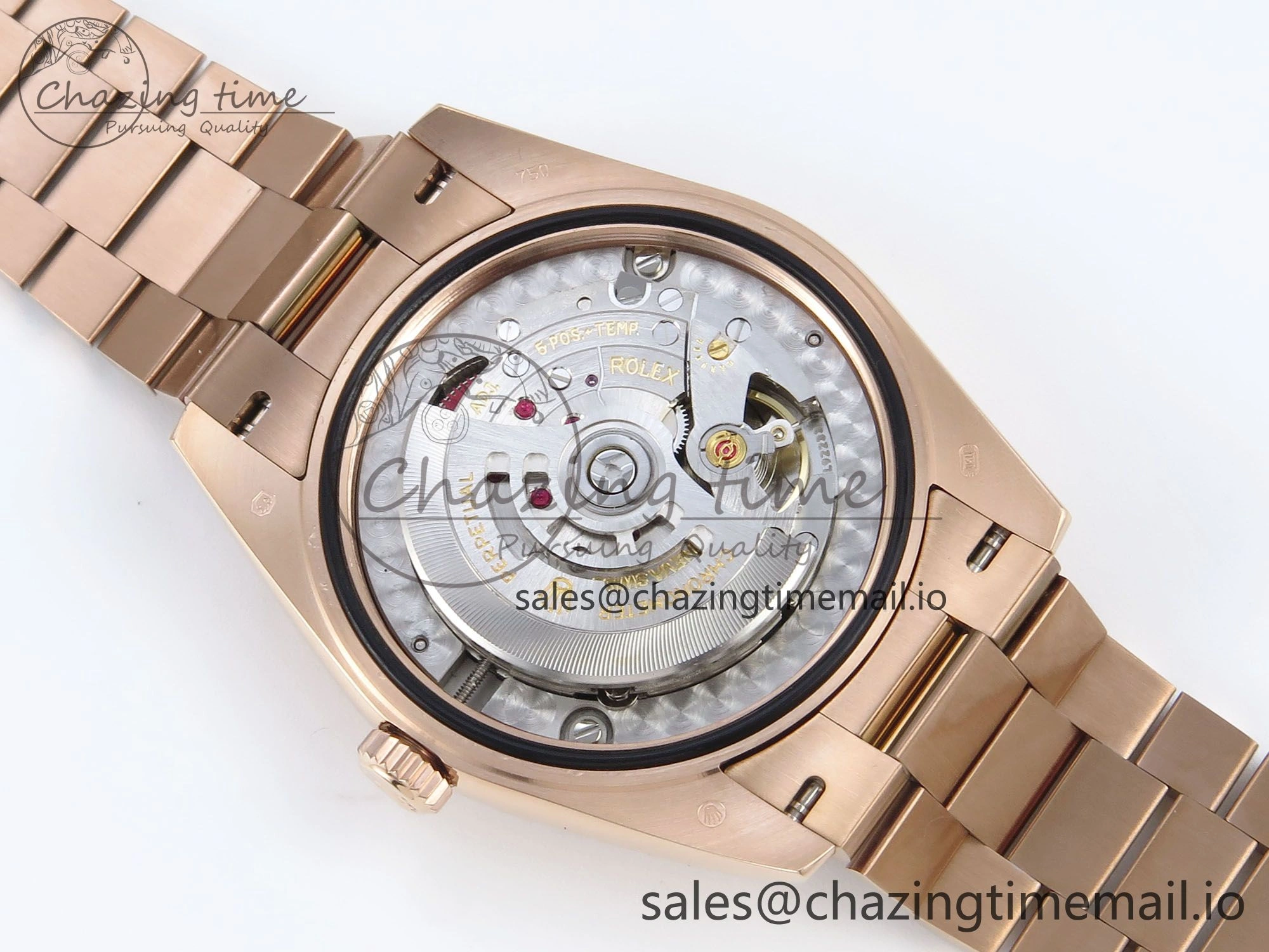 Day Date 128235 36mm RG KF 1:1 Best Edition Brown Roman Dial On President Bracelet A2836 (Gain Weight)
