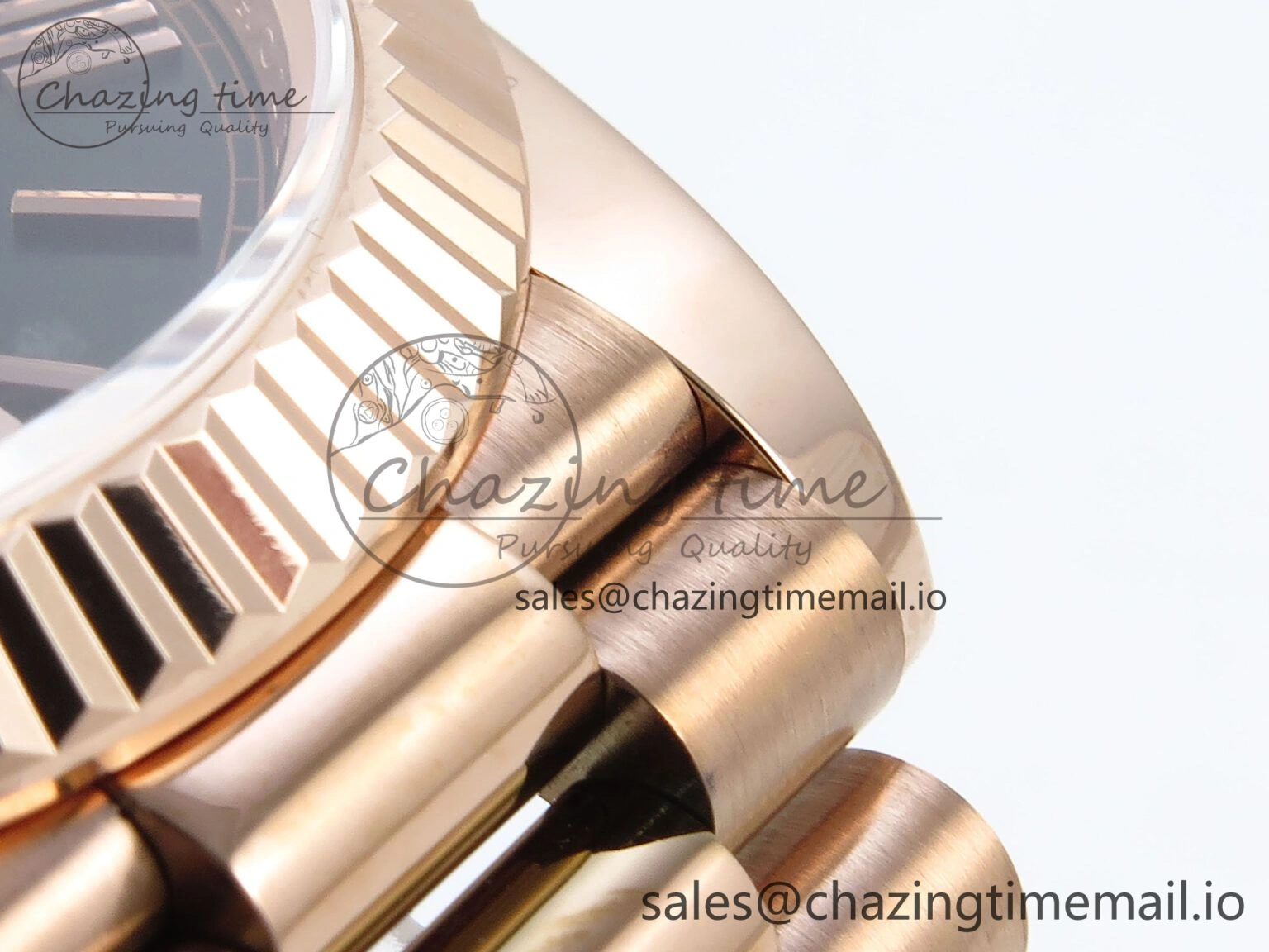 Day Date 128235 36mm RG KF 1:1 Best Edition Green Roman Dial On President Bracelet A2836 (Gain Weight)