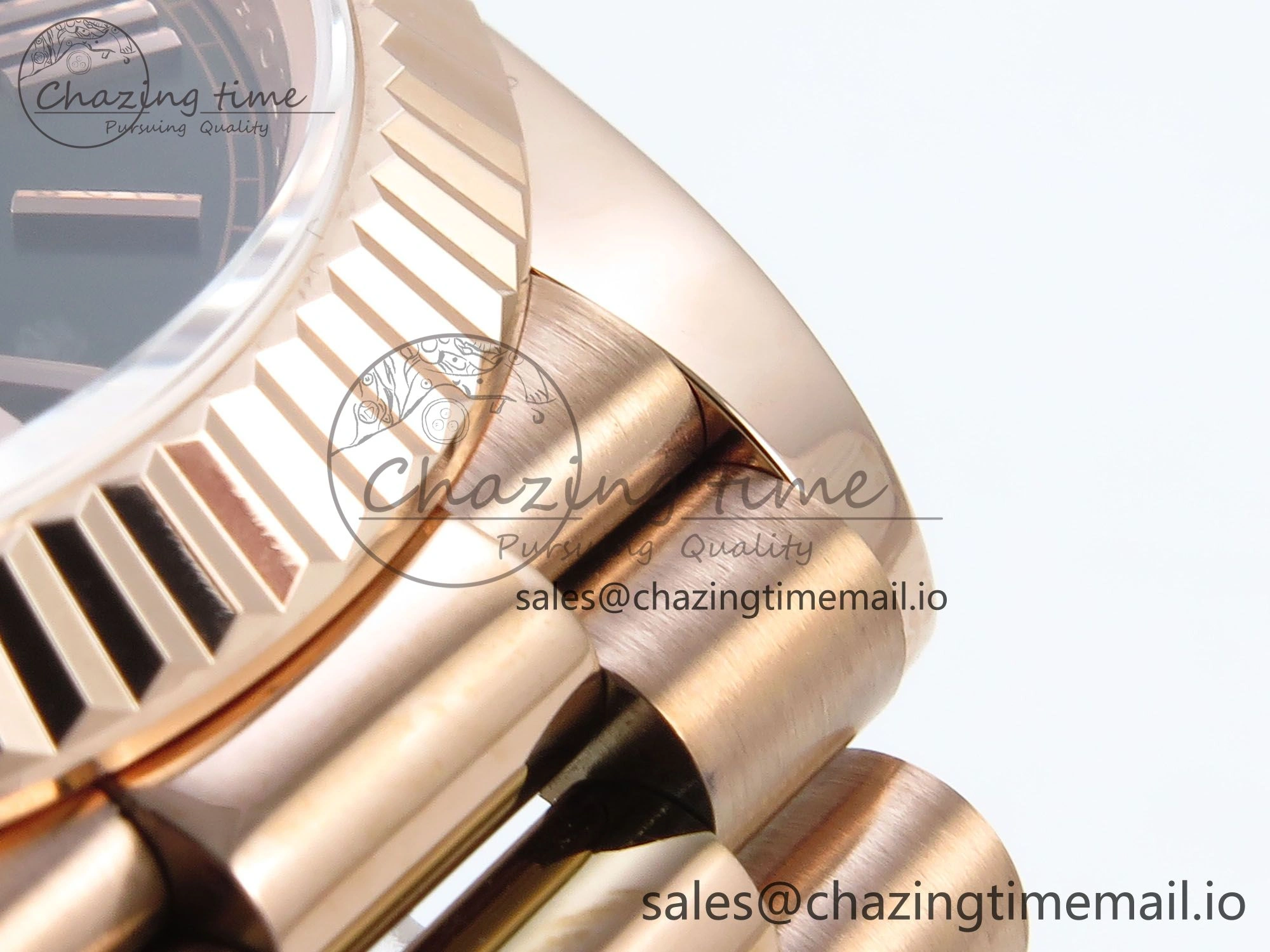Day Date 128235 36mm RG KF 1:1 Best Edition Green Roman Dial On President Bracelet A2836 (Gain Weight)