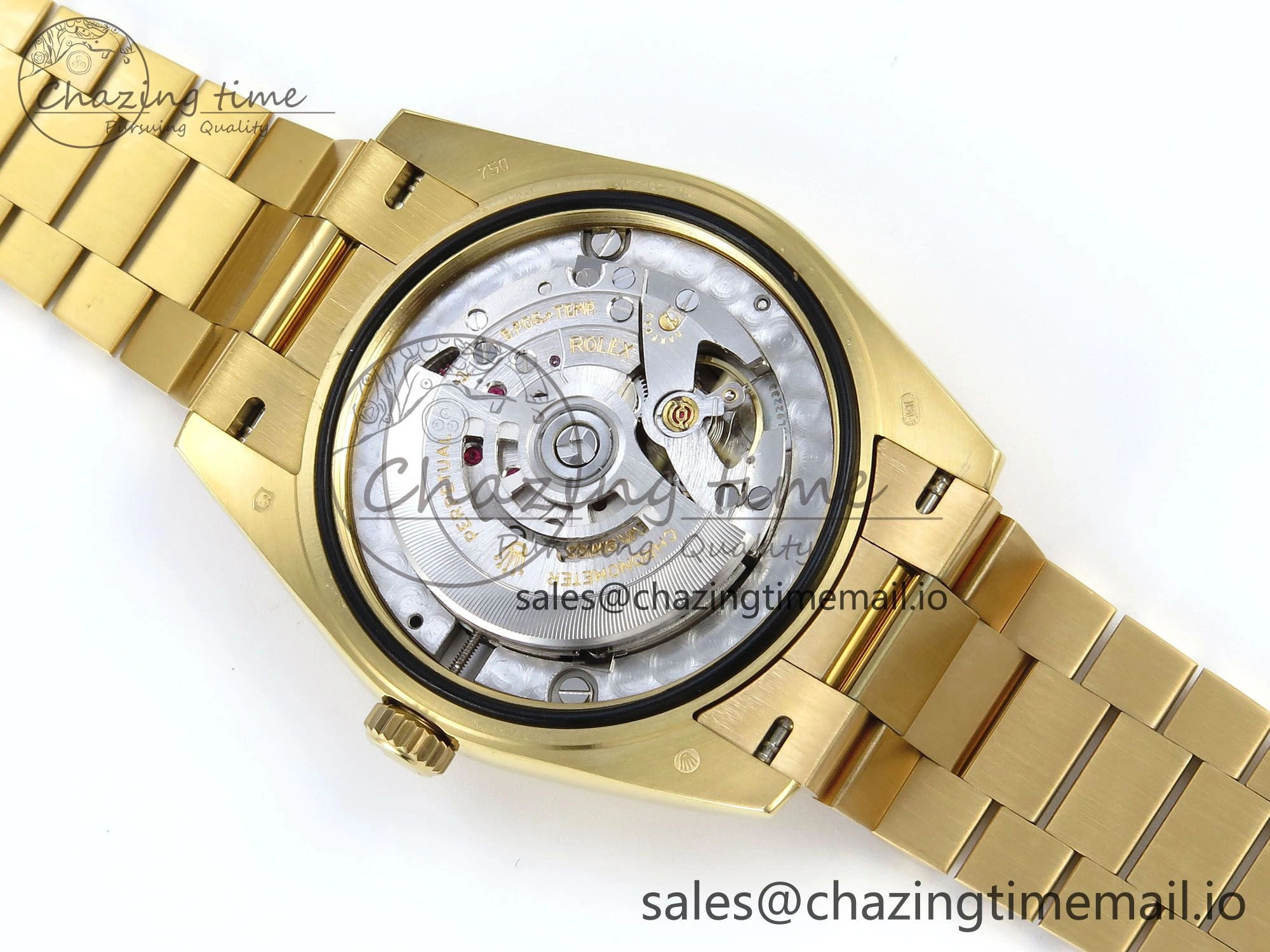Day Date 128238 36mm YG KF 1:1 Best Edition Gold Dial Stick Marker On President Bracelet A2836 (Gain Weight)