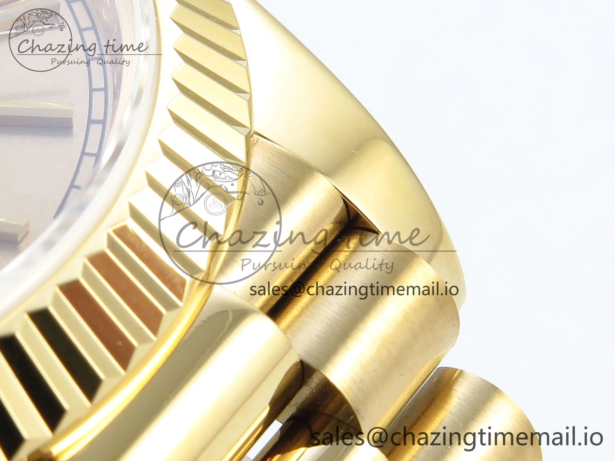 Day Date 128238 36mm YG KF 1:1 Best Edition Gold Roman Dial On President Bracelet A2836 (Gain Weight)