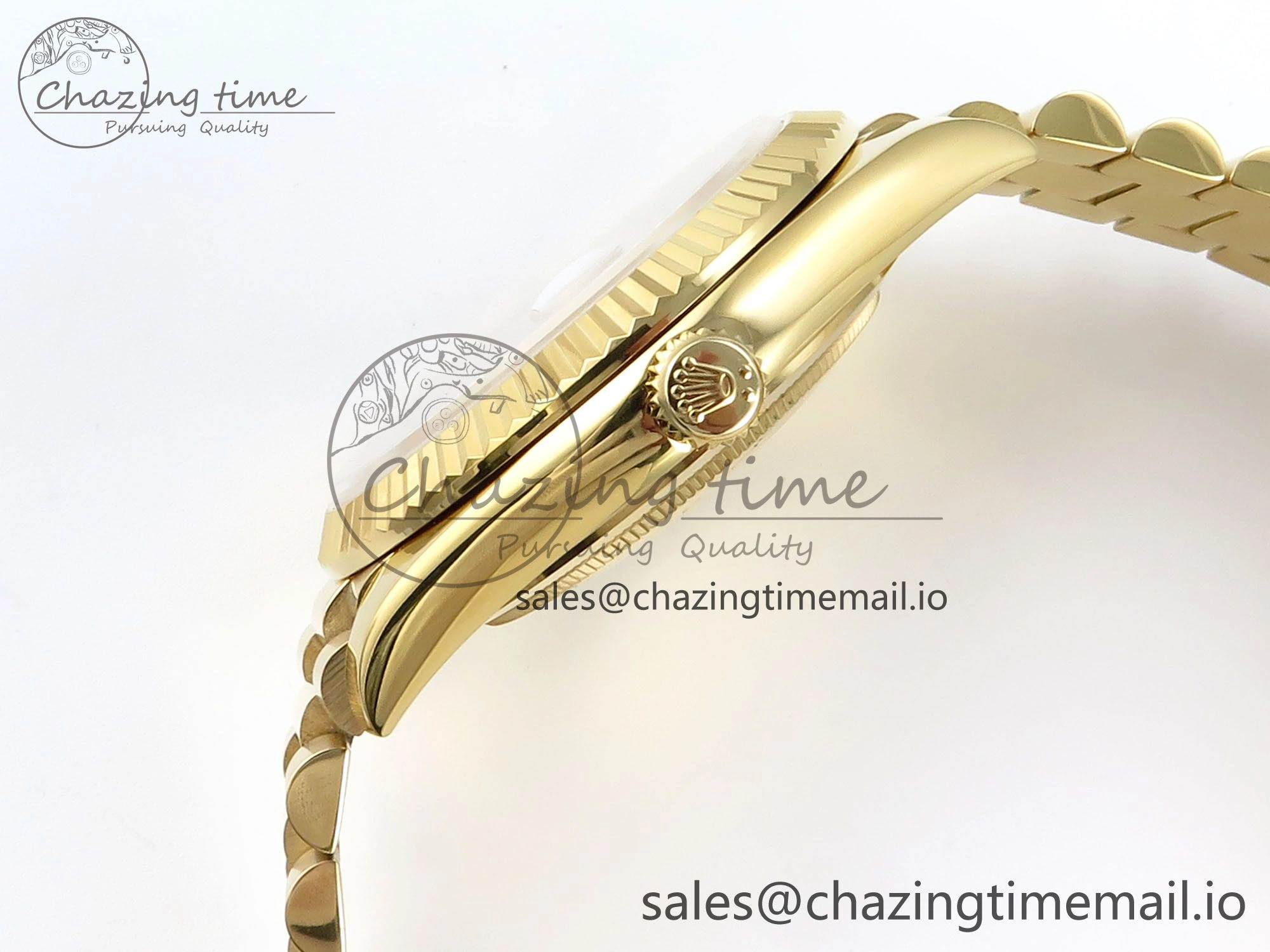 Day Date 128238 36mm YG KF 1:1 Best Edition Gold Roman Dial On President Bracelet A2836 (Gain Weight)