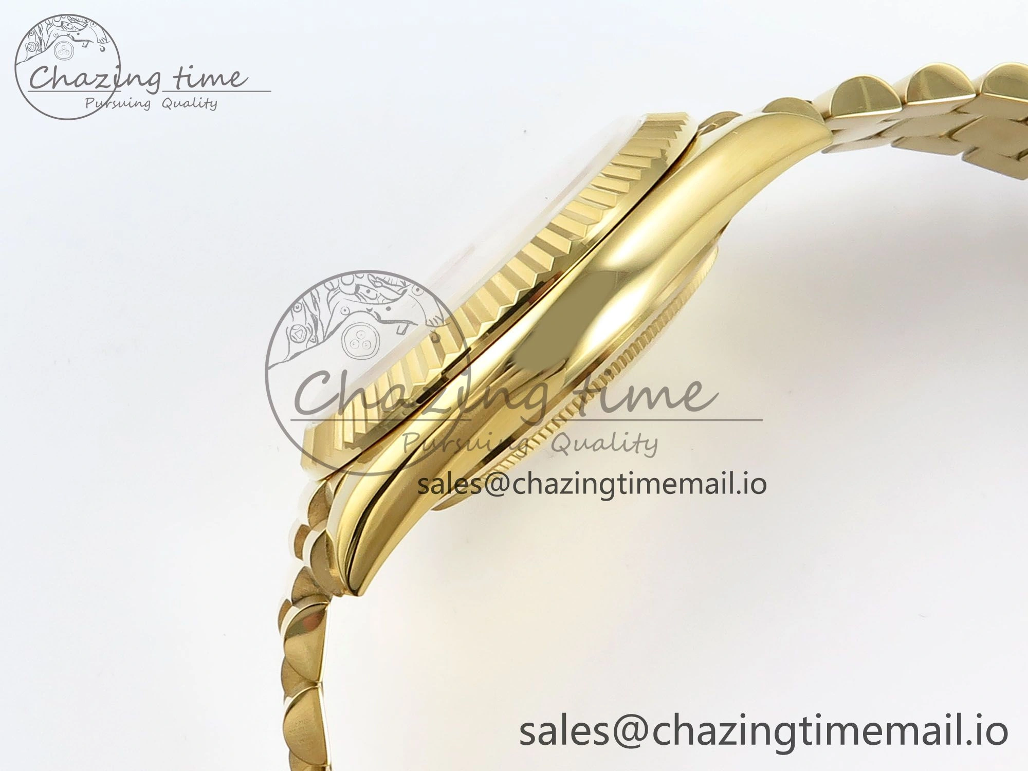 Day Date 128238 36mm YG KF 1:1 Best Edition Gold Roman Dial On President Bracelet A2836 (Gain Weight)