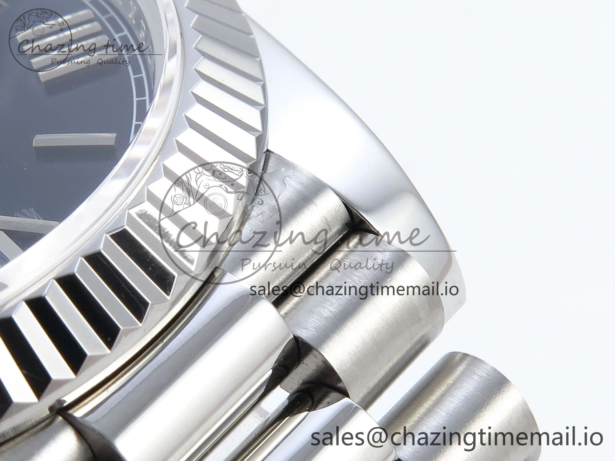 Day Date 128239 36mm SS KF 1:1 Best Edition Blue Roman Dial On President Bracelet A2836 (Gain Weight)