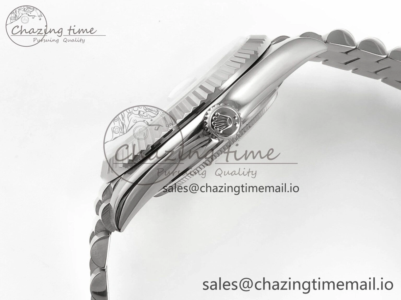 Day Date 128239 36mm SS KF 1:1 Best Edition Gray Dial Stick Marker On President Bracelet A2836 (Gain Weight)