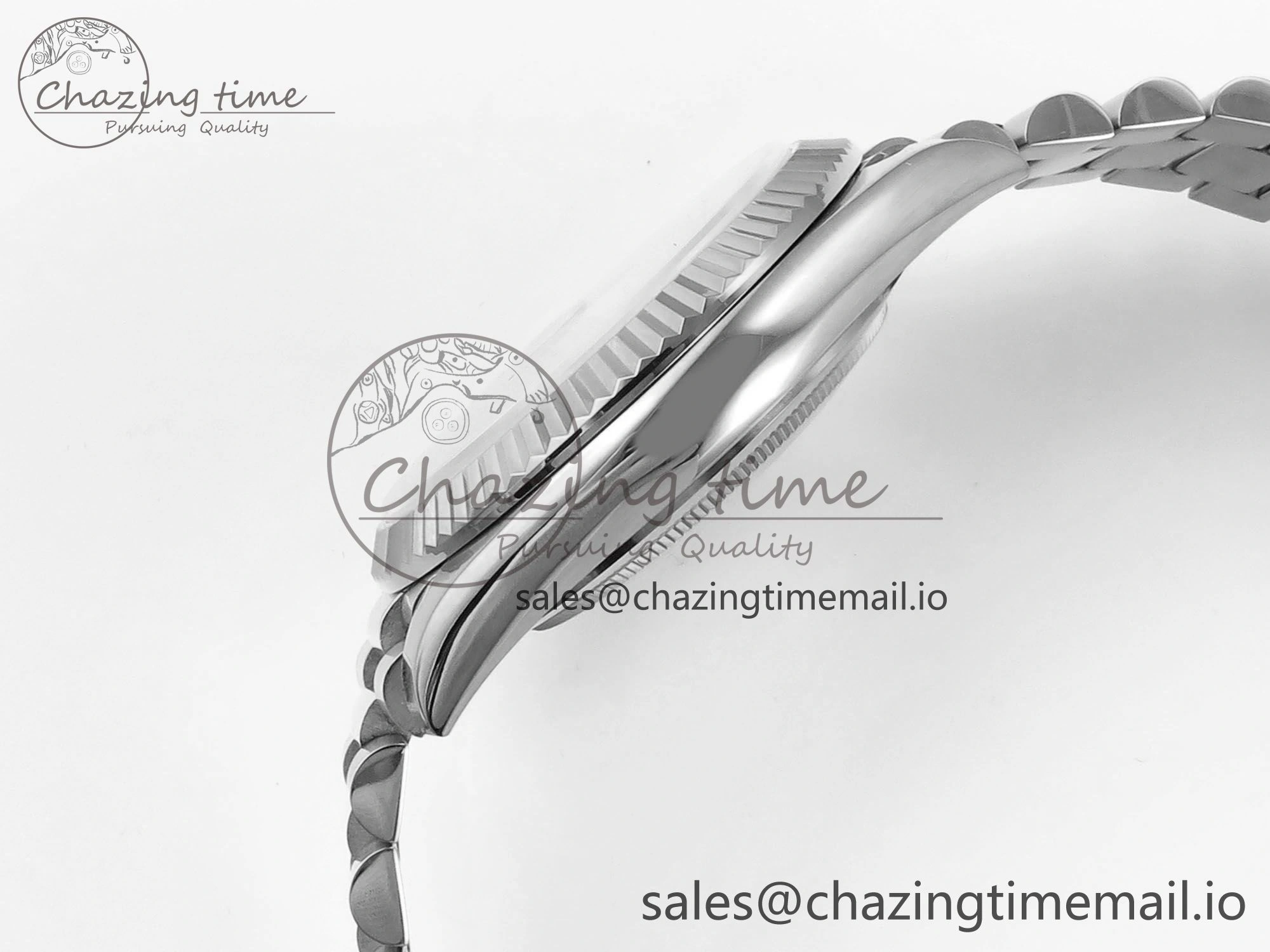 Day Date 128239 36mm SS KF 1:1 Best Edition Gray Dial Stick Marker On President Bracelet A2836 (Gain Weight)