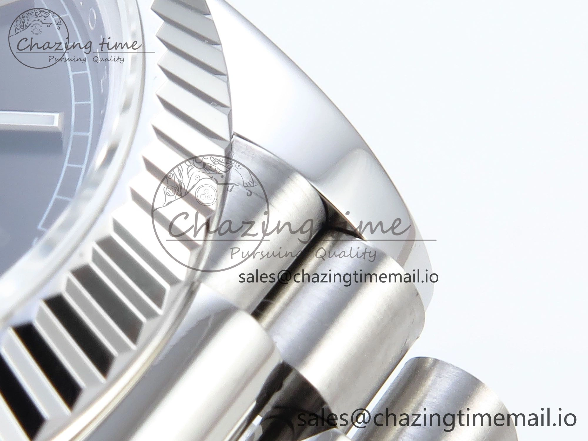Day Date 128239 36mm SS KF 1:1 Best Edition Gray Dial Stick Marker On President Bracelet A2836 (Gain Weight)