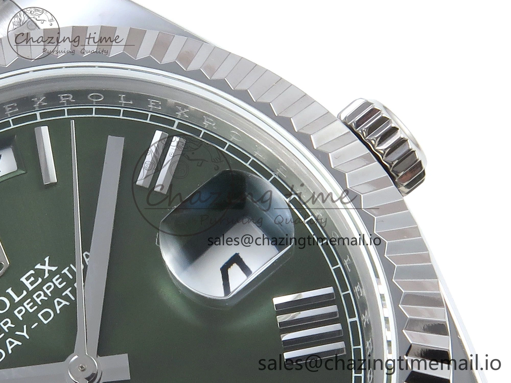 Day Date 128239 36mm SS KF 1:1 Best Edition Green Roman Dial On President Bracelet A2836 (Gain Weight)