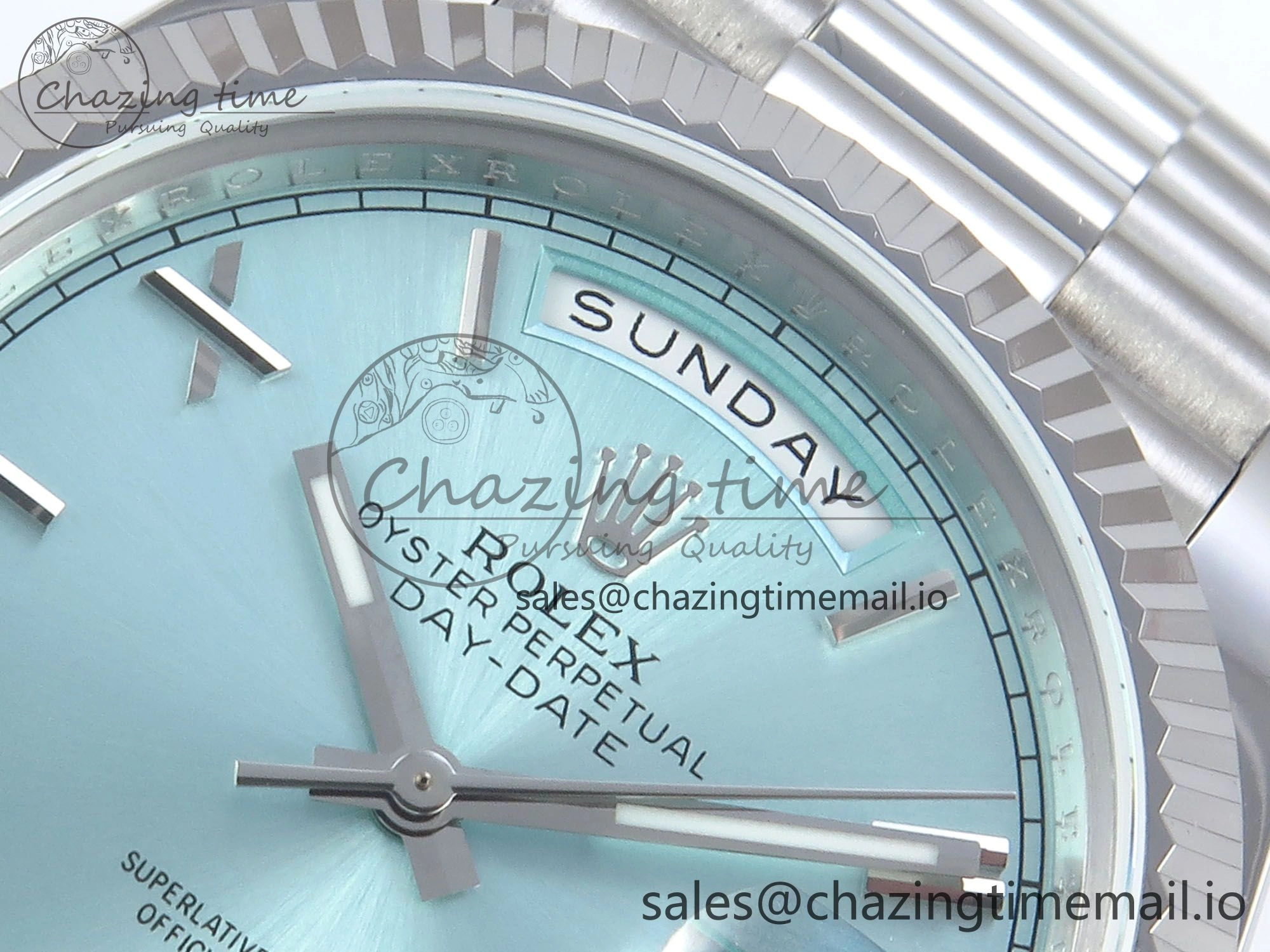 Day Date 128239 36mm SS KF 1:1 Best Edition Tiffany Blue Roman Dial On President Bracelet A2836 (Gain Weight)