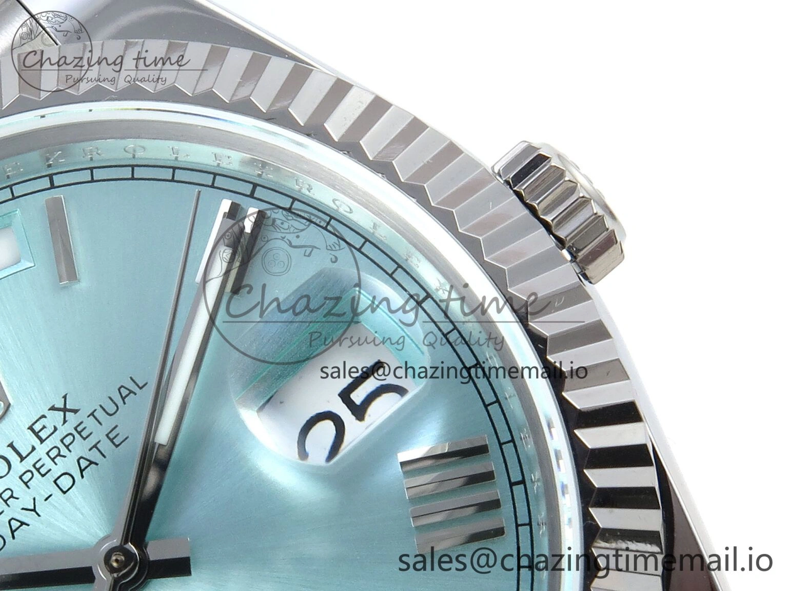 Day Date 128239 36mm SS KF 1:1 Best Edition Tiffany Blue Roman Dial On President Bracelet A2836 (Gain Weight)