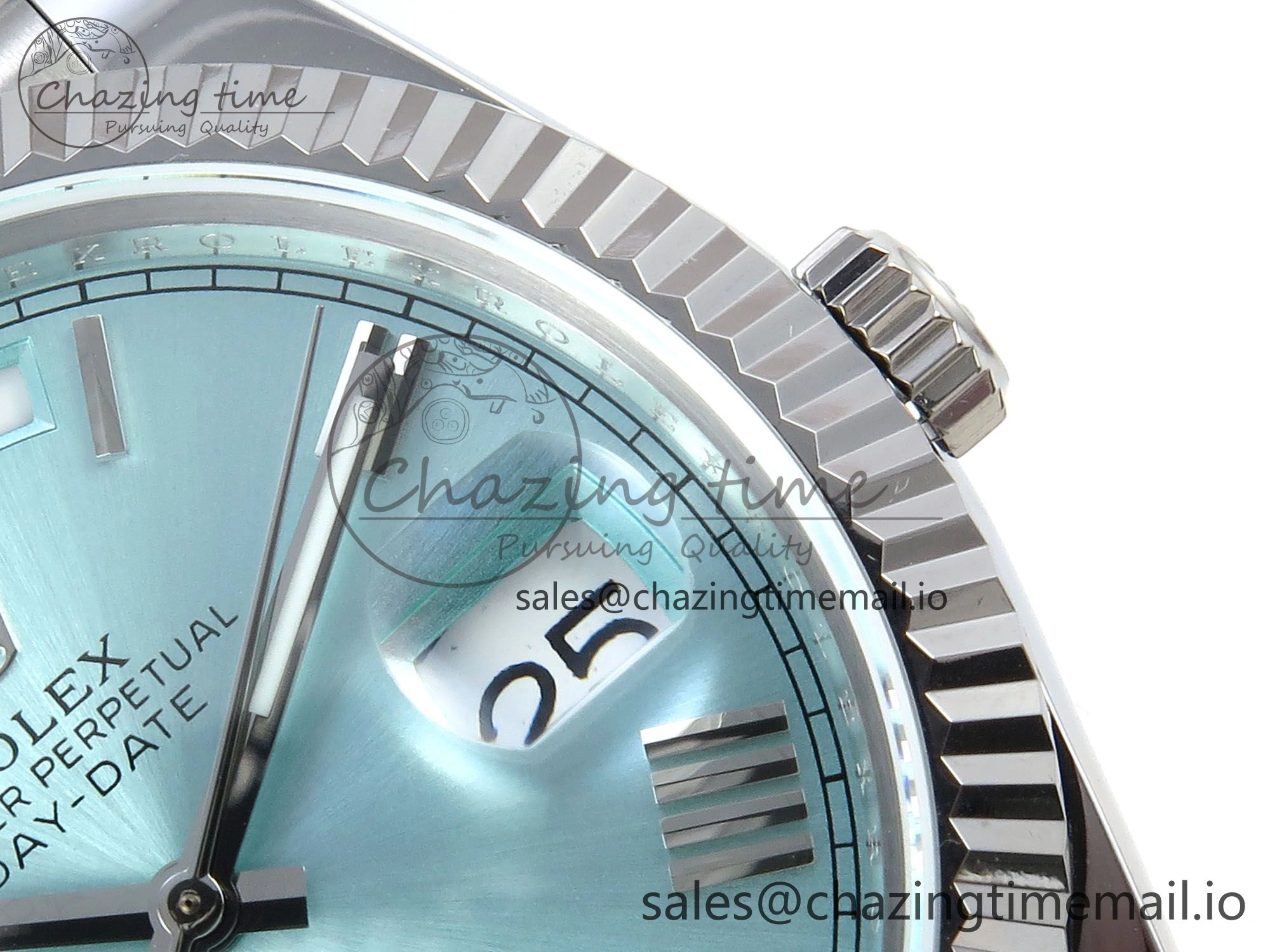 Day Date 128239 36mm SS KF 1:1 Best Edition Tiffany Blue Roman Dial On President Bracelet A2836 (Gain Weight)