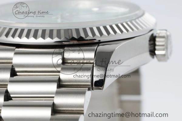 Day Date 36 JDF 1:1 Best Edition 904L Steel Ice Blue Dial Roman Markers on Bracelet A2836