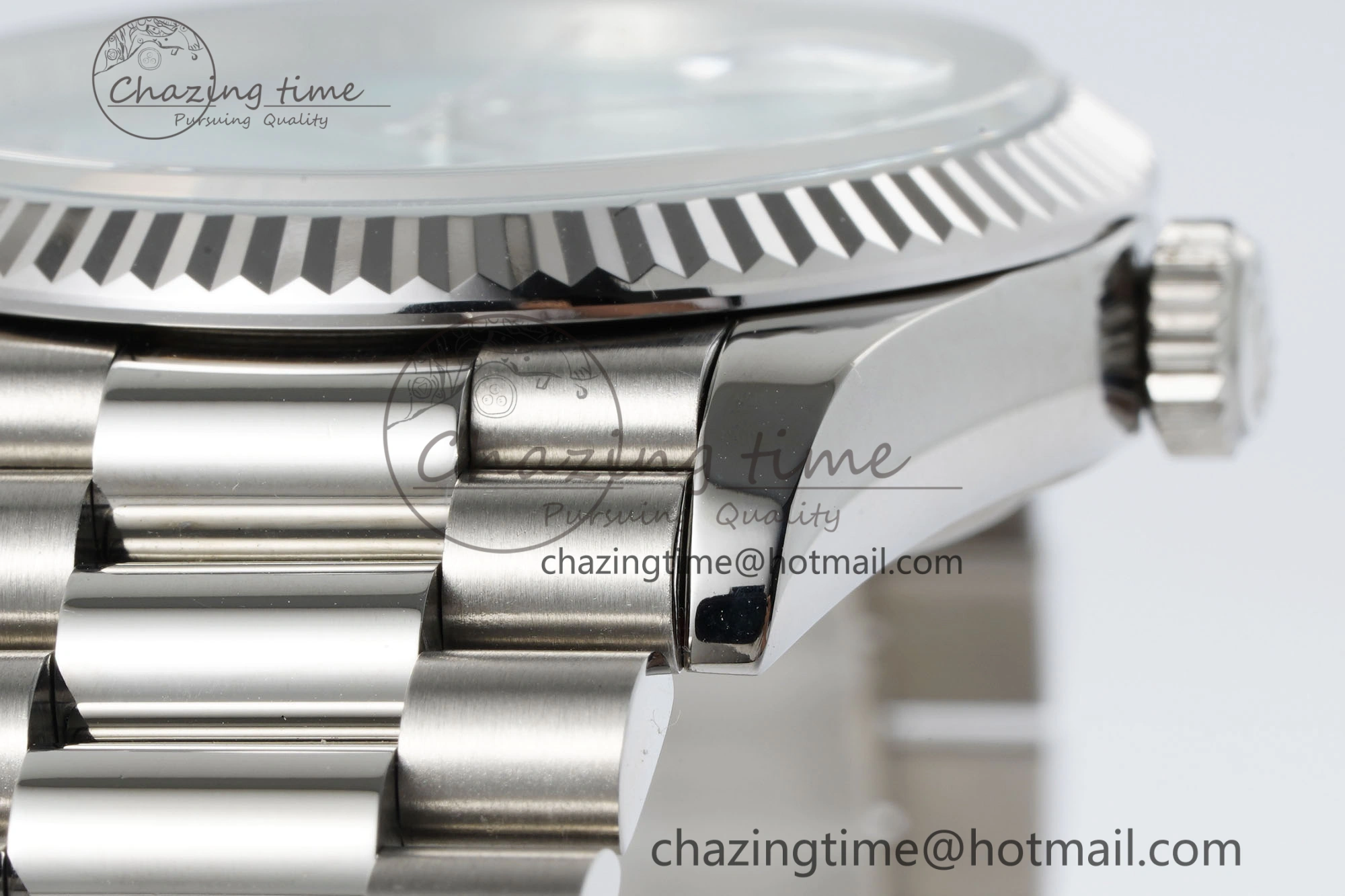 Day Date 36 JDF 1:1 Best Edition 904L Steel Ice Blue Dial Roman Markers on Bracelet A2836