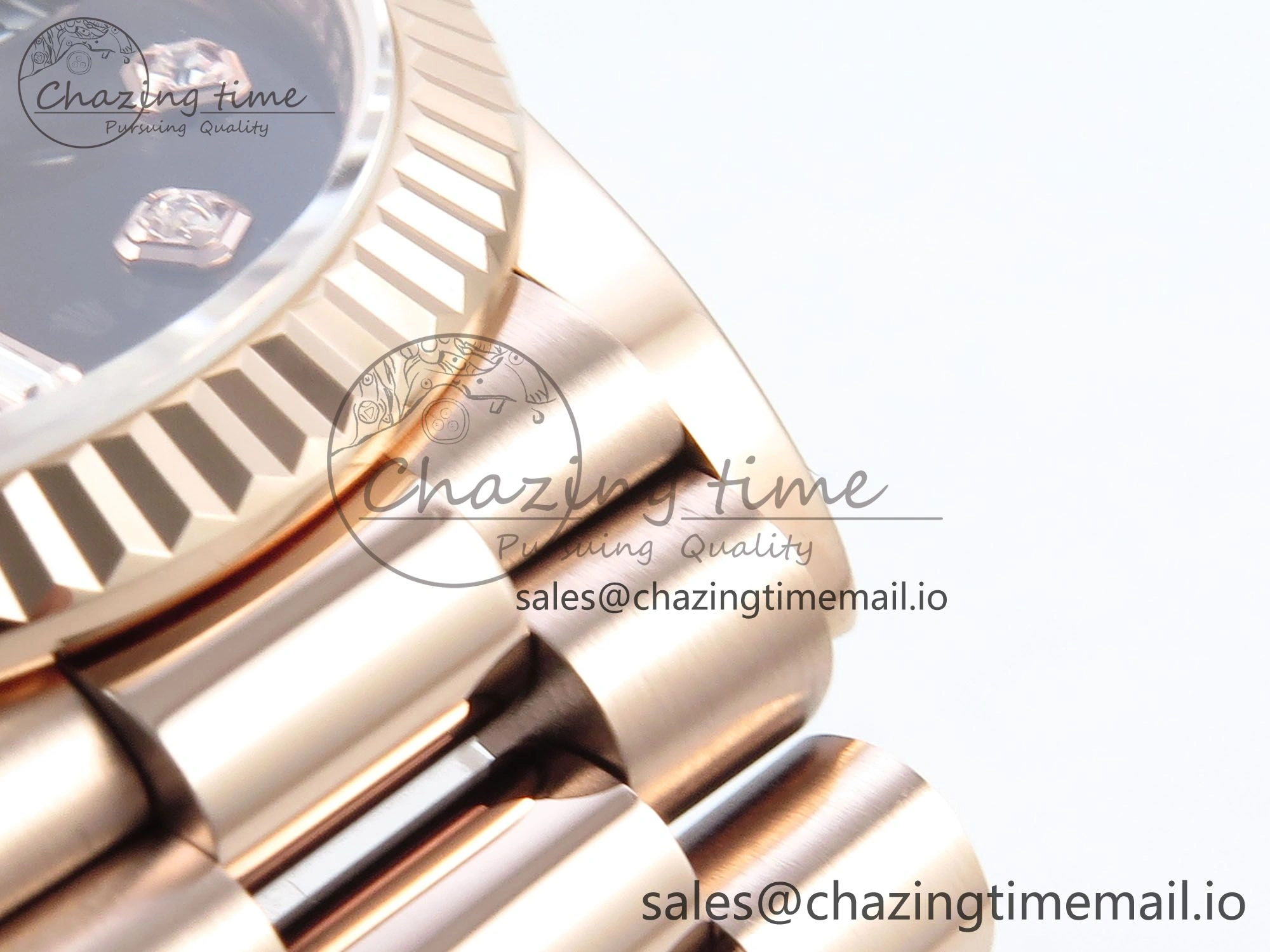 Day Date 36 RG 128235 KF 1:1 Best Edition Brown Diamonds Dial on President Bracelet A2836 (Gain Weight)