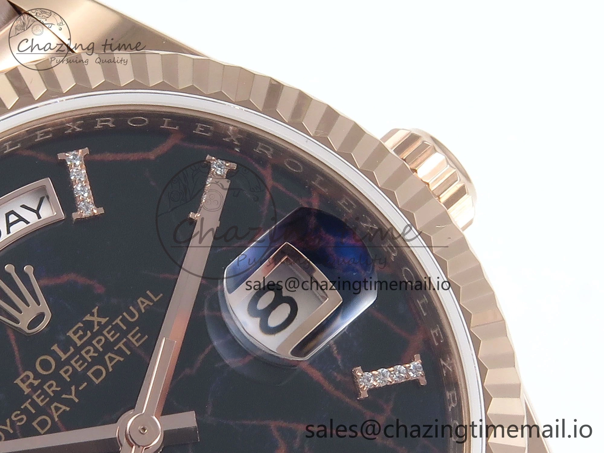 Day Date 36 RG 128235 KF 1:1 Best Edition Eisenkiesel Dial on President Bracelet A2836 (Gain Weight)
