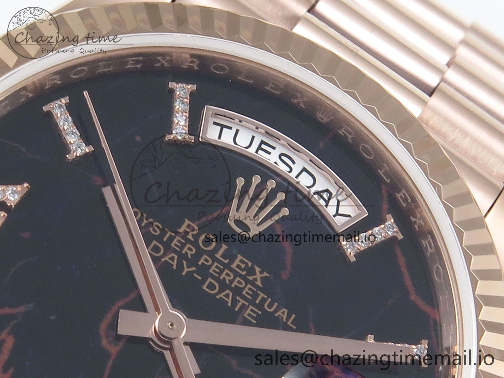Day Date 36 RG 128235 KF 1:1 Best Edition Eisenkiesel Dial on President Bracelet A2836 (Gain Weight)