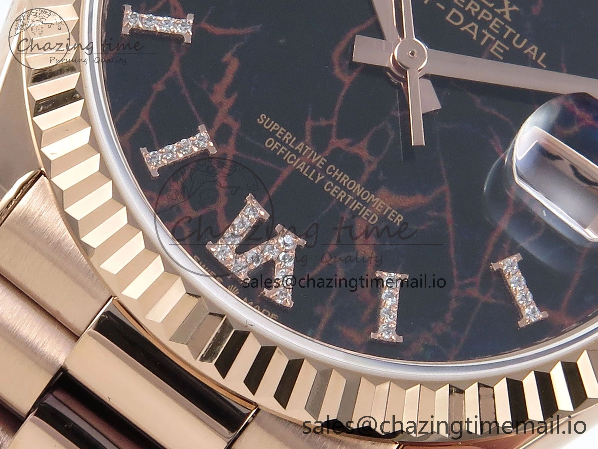 Day Date 36 RG 128235 KF 1:1 Best Edition Eisenkiesel Dial on President Bracelet A2836 (Gain Weight)