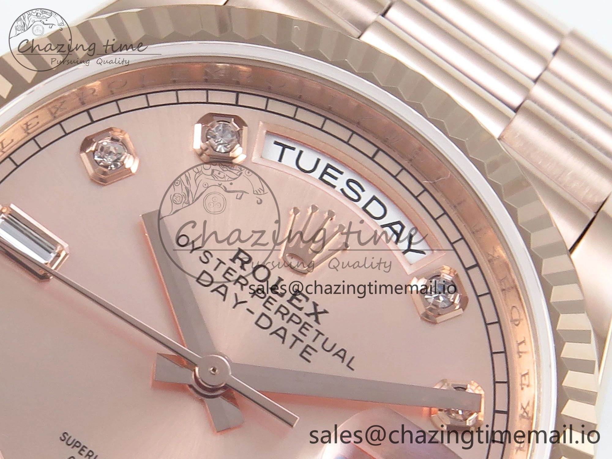 Day Date 36 RG 128235 KF 1:1 Best Edition RG Dial on President Bracelet A2836 (Gain Weight)