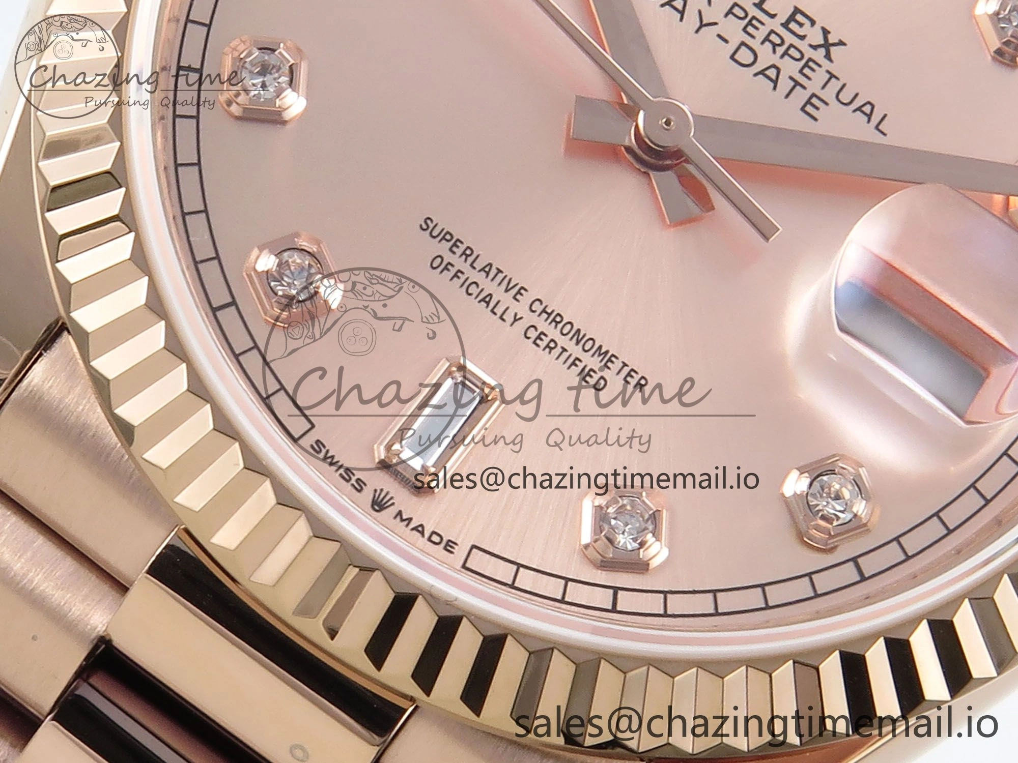 Day Date 36 RG 128235 KF 1:1 Best Edition RG Dial on President Bracelet A2836 (Gain Weight)