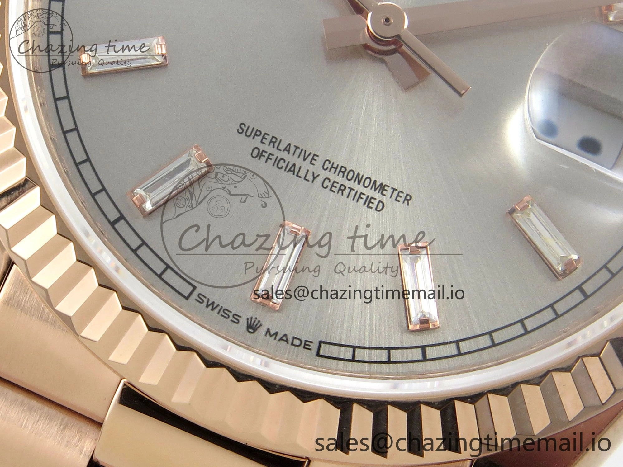 Day Date 36 RG 128235 KF 1:1 Best Edition Silver Crystal Dial on President Bracelet A2836 (Gain Weight)