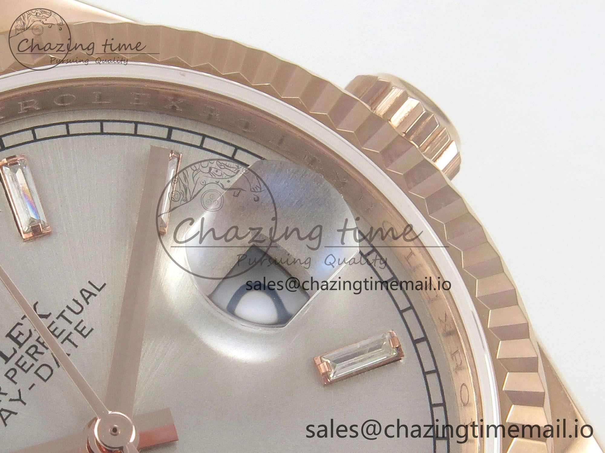 Day Date 36 RG 128235 KF 1:1 Best Edition Silver Crystal Dial on President Bracelet A2836 (Gain Weight)