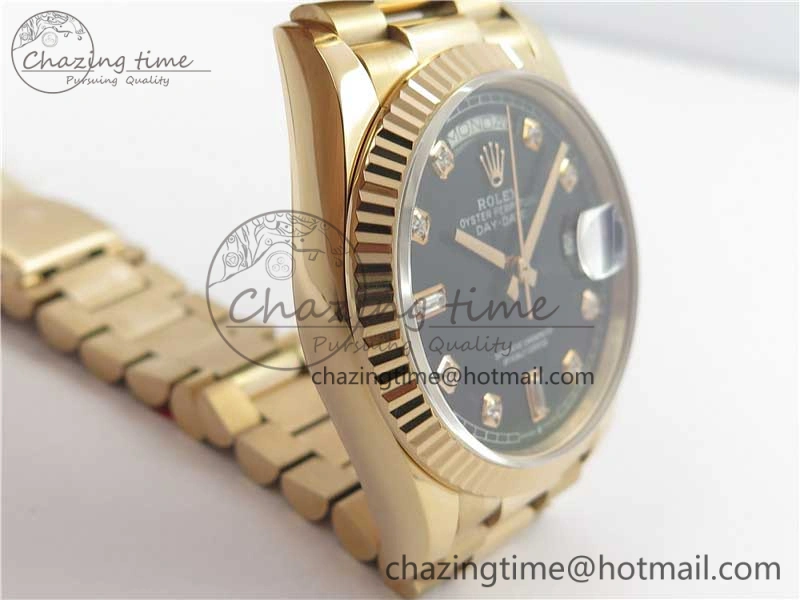 Day-Date 36 RG 128239 Bp Maker Best Edition Black Dial Crystral Markers on RG President Bracelet