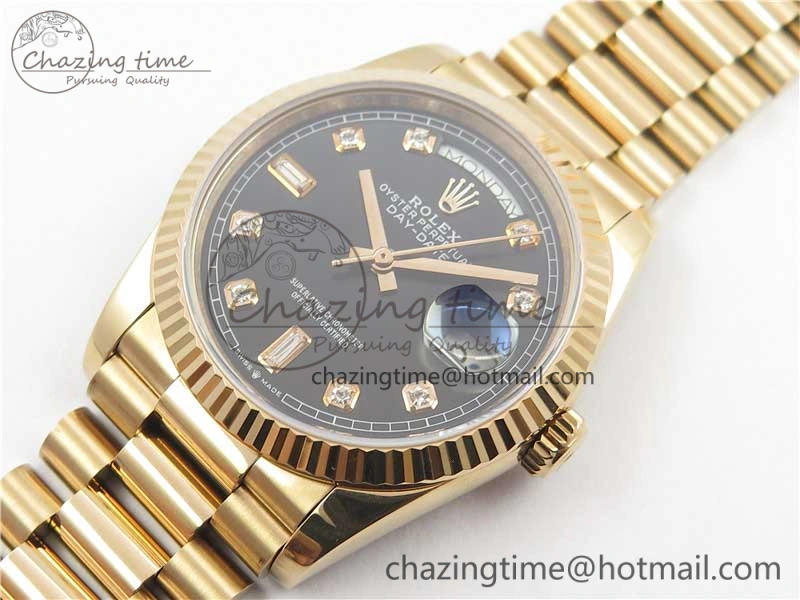Day-Date 36 RG 128239 Bp Maker Best Edition Black Dial Crystral Markers on RG President Bracelet