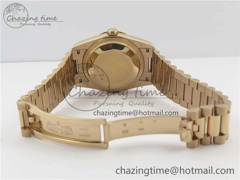 Day-Date 36 RG 128239 Bp Maker Best Edition Brown Dial Crystral Markers on RG President Bracelet